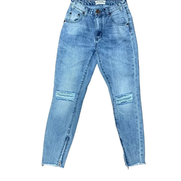 One X OneTeaspoon High Waist Distressed Frayed Ankle Jean.  Sz: 25 - Picture 5 of 12